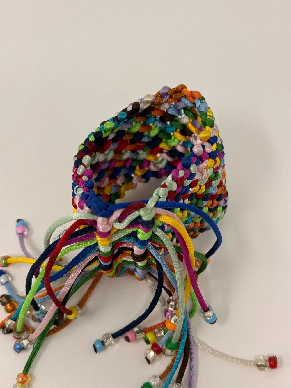 Multicolor Beaded Bracelet - Pack of Adjustable String Bands - Picture 4 of 9